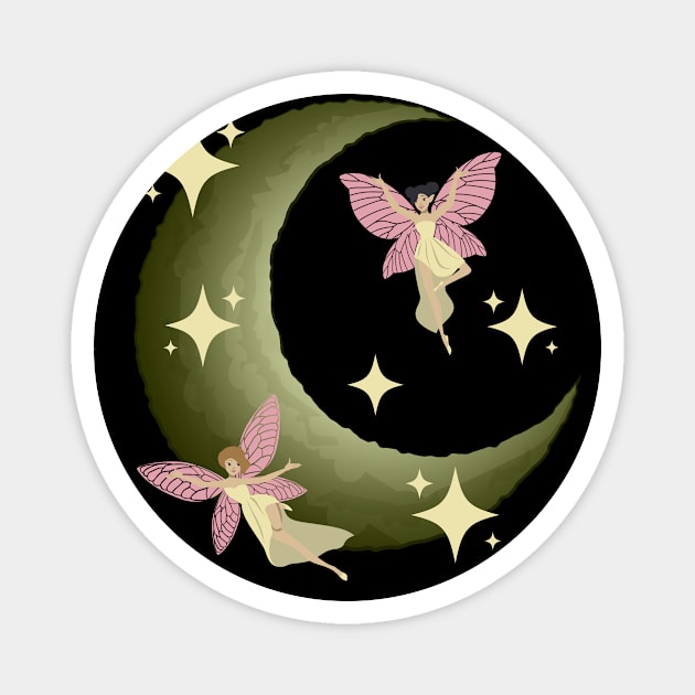 Fairycore Aesthetic Fairy Crescent Moon Fairies Magnet by Alex21